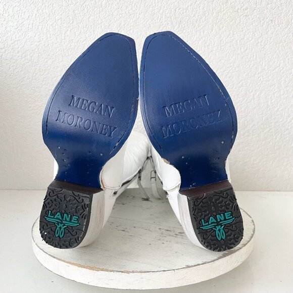 Lane MEGAN MORONEY Smokeshow Womens Cowboy Boots 5 White Western Cowgirl Tall - Picture 11 of 14